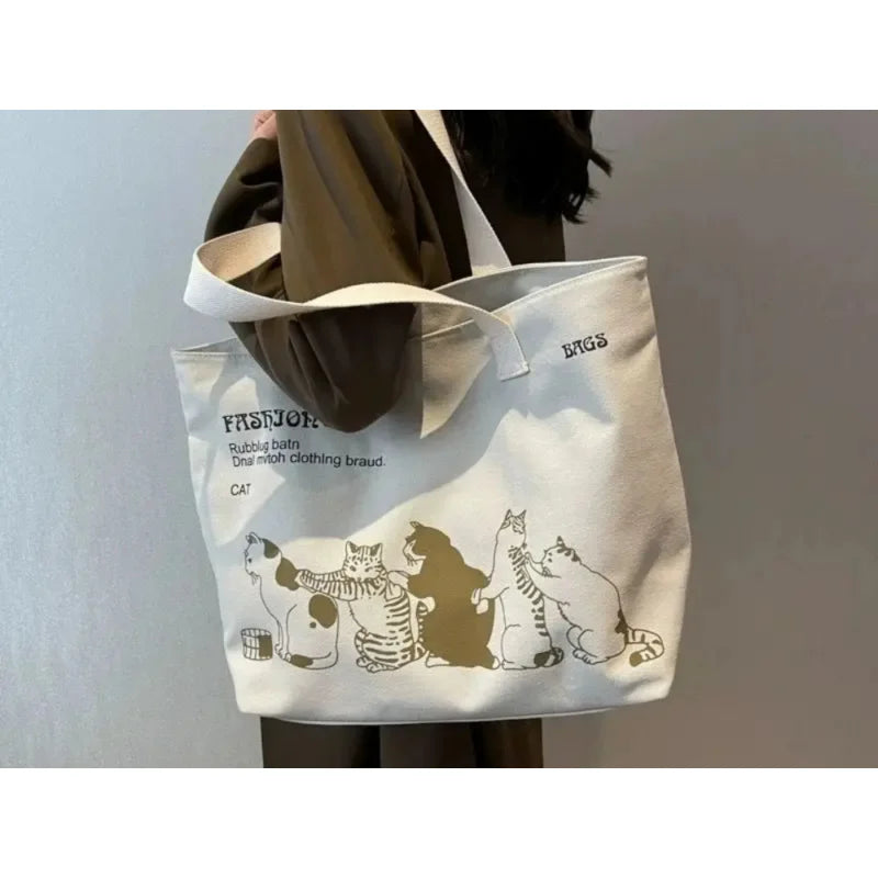 Women Canvas Tote Bag with Top Zipper, 35x25cm A4 Capacity, Casual Shoulder Handbag For Work Commuting by Arcnex
