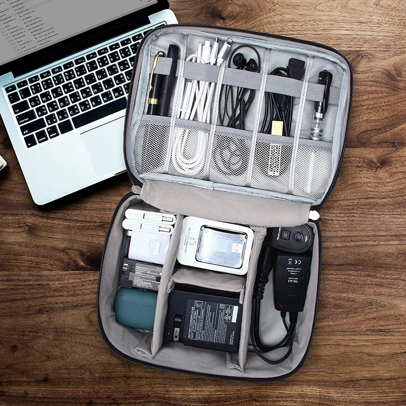 Portable Digital Storage Bag USB Line Charger Plug Waterproof Cable Organizer Pouch Travel Electronics Devices Accessories Pack