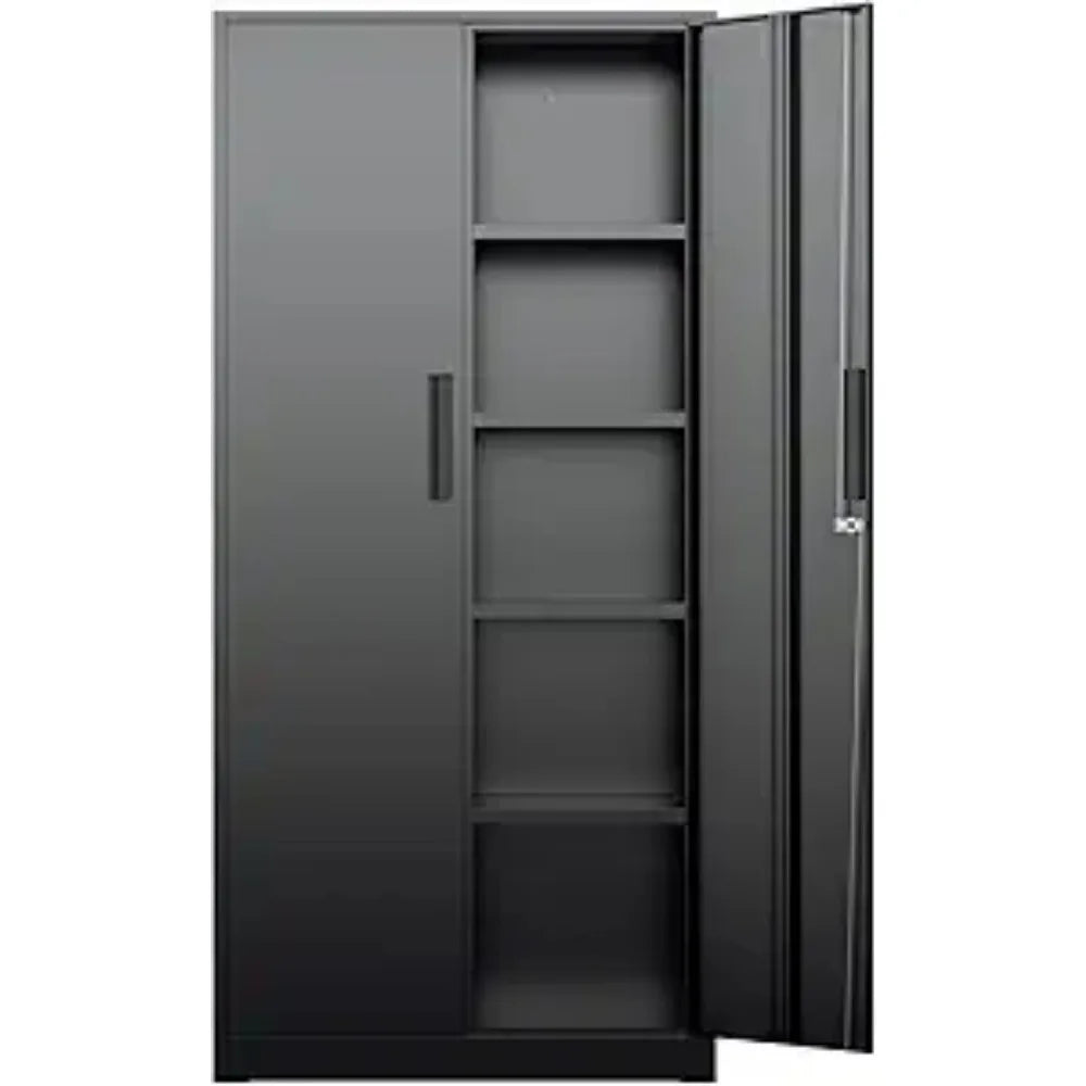 Metal Garage Storage Cabinet, Locking Doors &amp; Adjustable Shelves Tall Storage, Heavy Duty Steel Tool Cabinet for Home