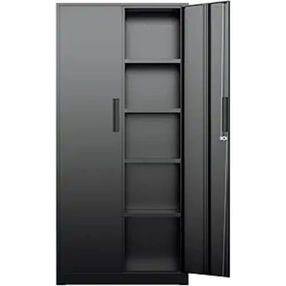 Metal Garage Storage Cabinet, Locking Doors &amp; Adjustable Shelves Tall Storage, Heavy Duty Steel Tool Cabinet for Home