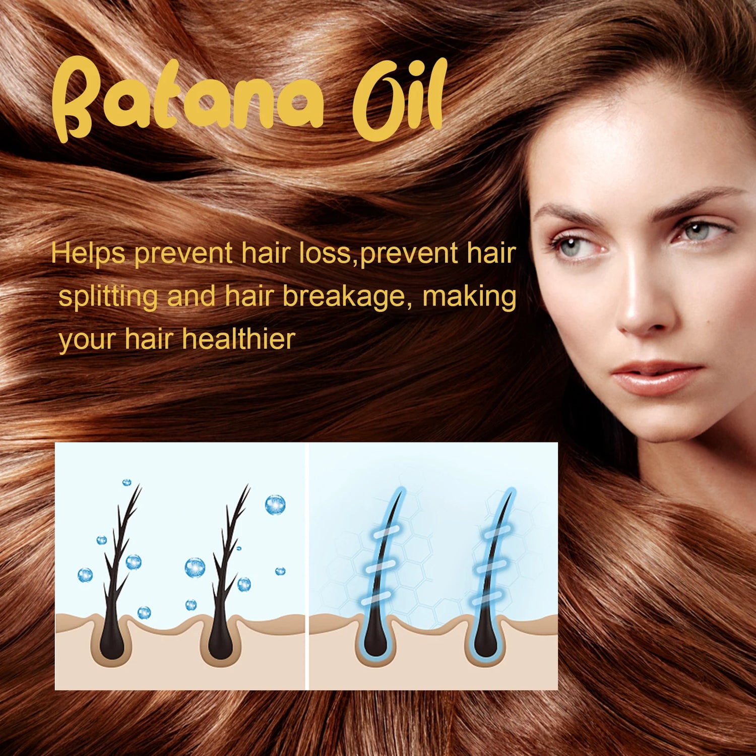 Jaysuing Batana oil For hair growth,Hydrating and Repairing Dry Hair,Improve Elasticity and Shine,Soft and Dense Hair Care Oil