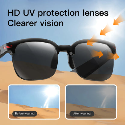 New Bluetooth smart glasses for outdoor running, music/calling/sports/travel/driving/business sunglasses for men and women