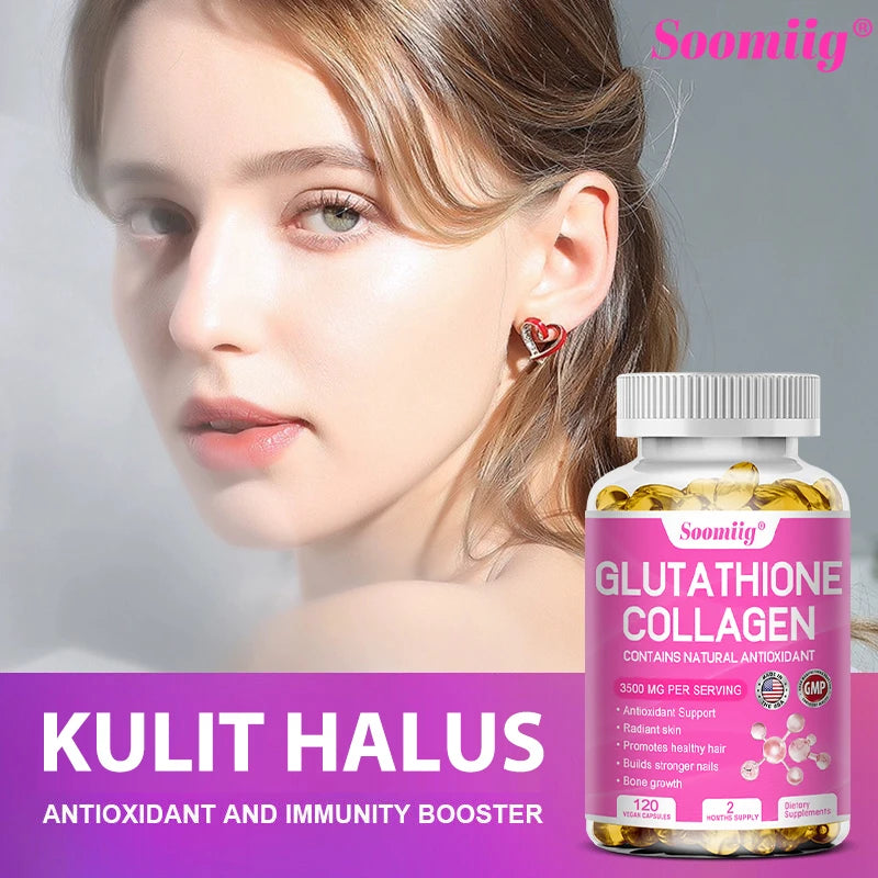 Collagen with Glutathione, Advanced Hydrolyzed Formula for Optimal Absorption, Skin, Hair, Nails &amp; Joints, Natural Antioxidant