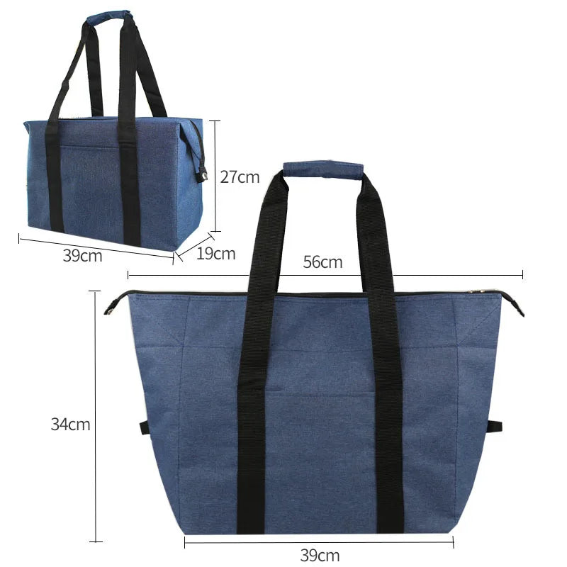 Oxford Cloth Thermal Bag Large Capacity Thickened Thermal Insulation Lunch Bag Portable Folding Outdoor Picnic Ice Bag