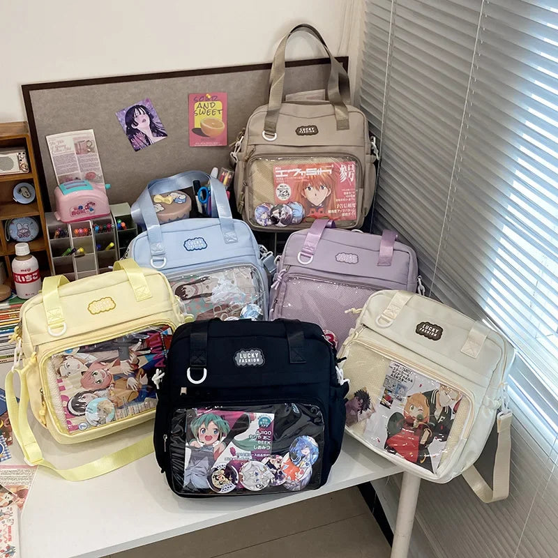 Multifunctional Shoulder Crossbody Bag with Large Capacity for Students To Attend Classes and Tutoring Tote Bag for Girls