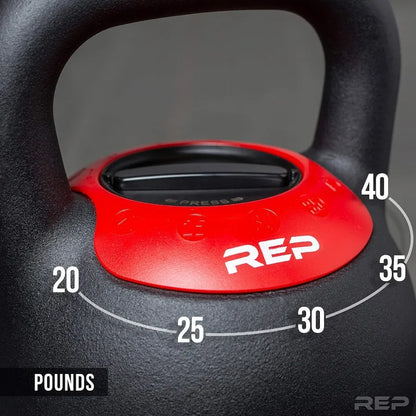 40LB Fitness Adjustable Kettlebell | Weight Set for Home Gym | Strength Training Equipment for Men &amp; Women | Compact Steel Bell