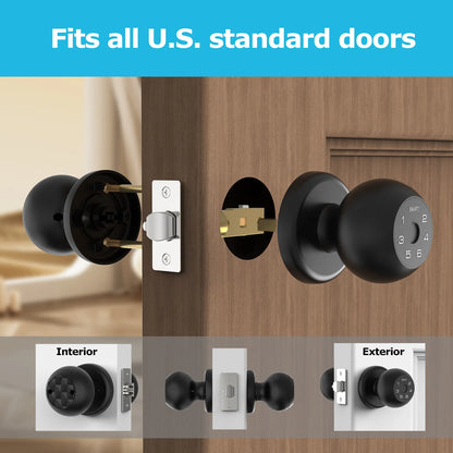 Viladepot Smart Lock Fingerprint Door Lock App Control TYPE-C Interface Passcode Unlock Electronic Touchscreen Keypad Indoor