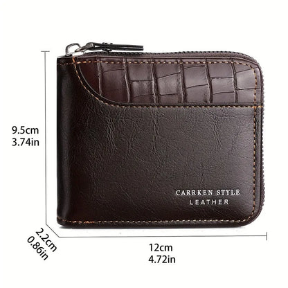 Leather Men’s Wallet Luxury Mens Purse Male Zipper Card Holders With Coin Pocket Rfid Wallets Gifts For Men Money Bag NEW