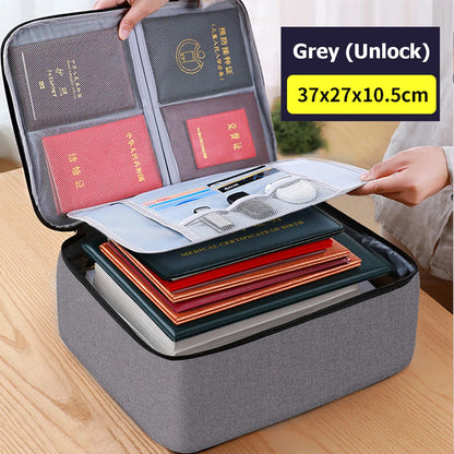 Document Storage Bag Multi-layer Large Capacity File bag Password Briefcase Organize Pouch Accessories Supplies