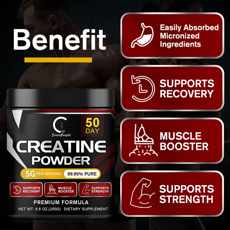 GPGP GreenPeople Creatine Monohydrate Powder Creatine Powder Muscle Recovery Muscle Builder for Men &amp; Women Workout Supplements