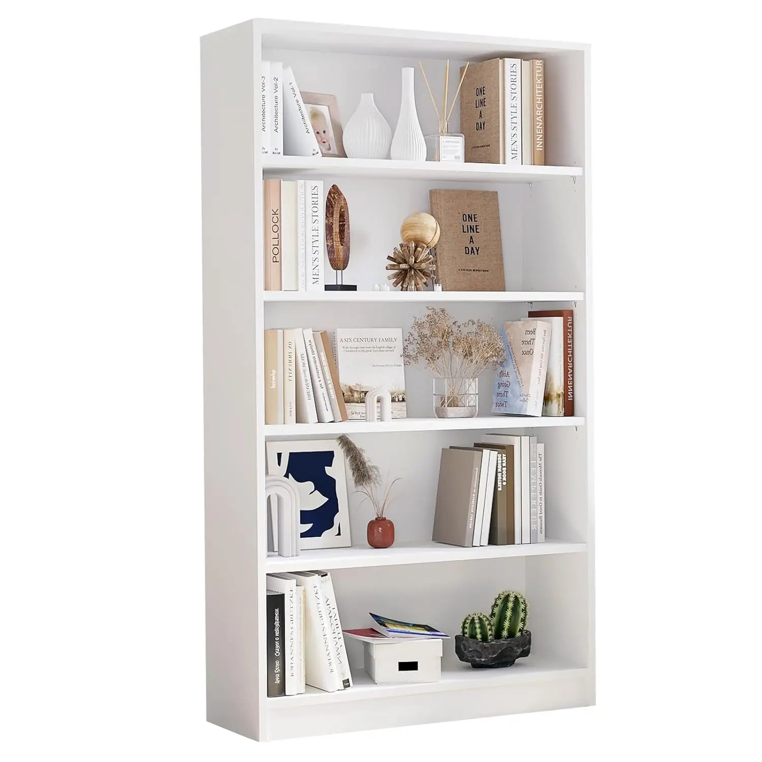 60 Inch Tall Bookcase,5 Shelf Bookshelves,Adjustable Bookshelf for Home Office,Black, Customized