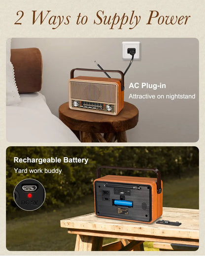 Portable AM FM Radio Bluetooth Speaker PRUNUS J-120