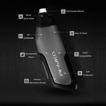 AhyKa Aerodynamic Water Bottle Set 600ml Big Capacity Food Grade PP5 Bottle With Ultralight Carbon Bottle Cage Bike Accessories