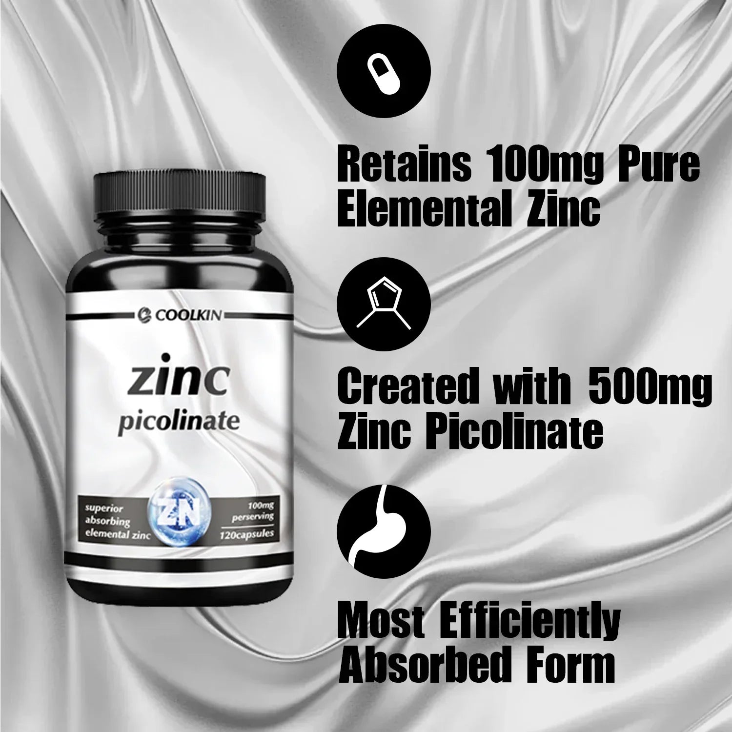 Zinc Picolinate Capsules - Boosts Immune Support, Sleep &amp; Energy