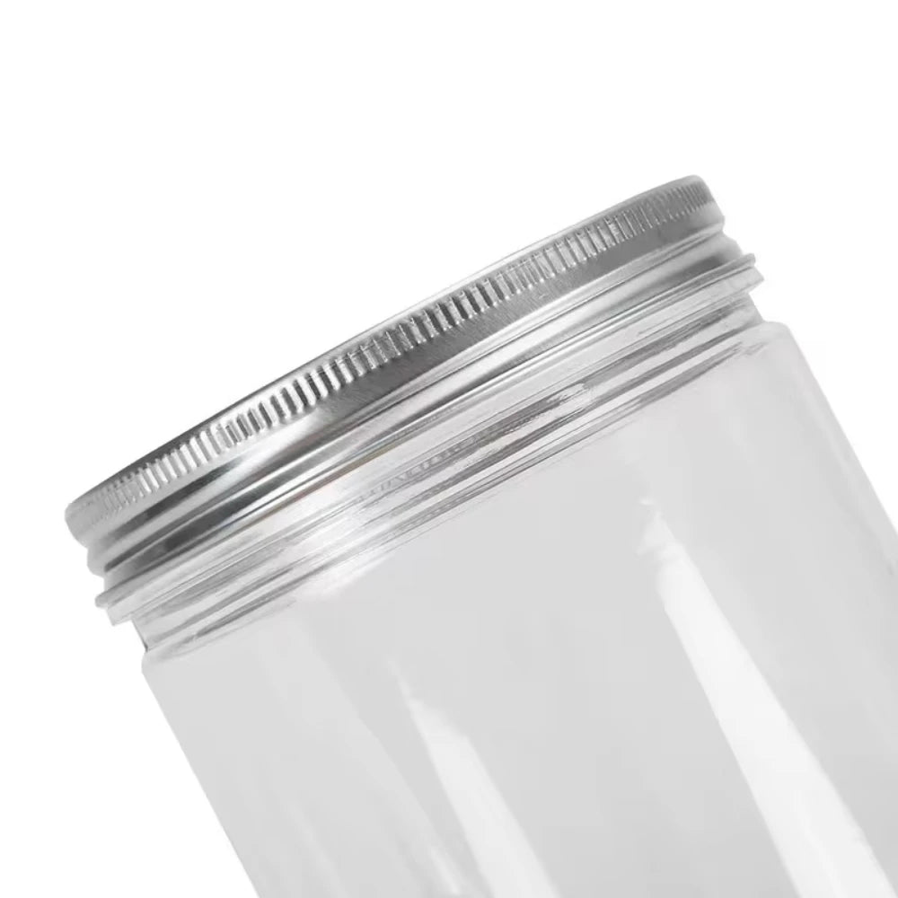 12pcs 250ml Storage Jars with Lids Clear Round Canister Empty Plastic Cosmetic Jar Food Storage Containers Travel Kitchen Supply