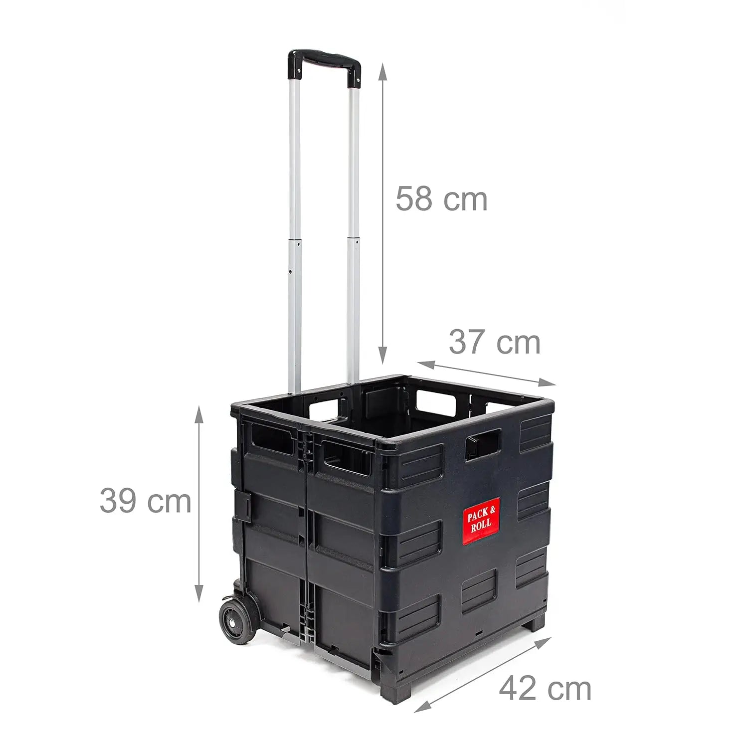 Black Foldable Shopping Trolley 35 kg Capacity