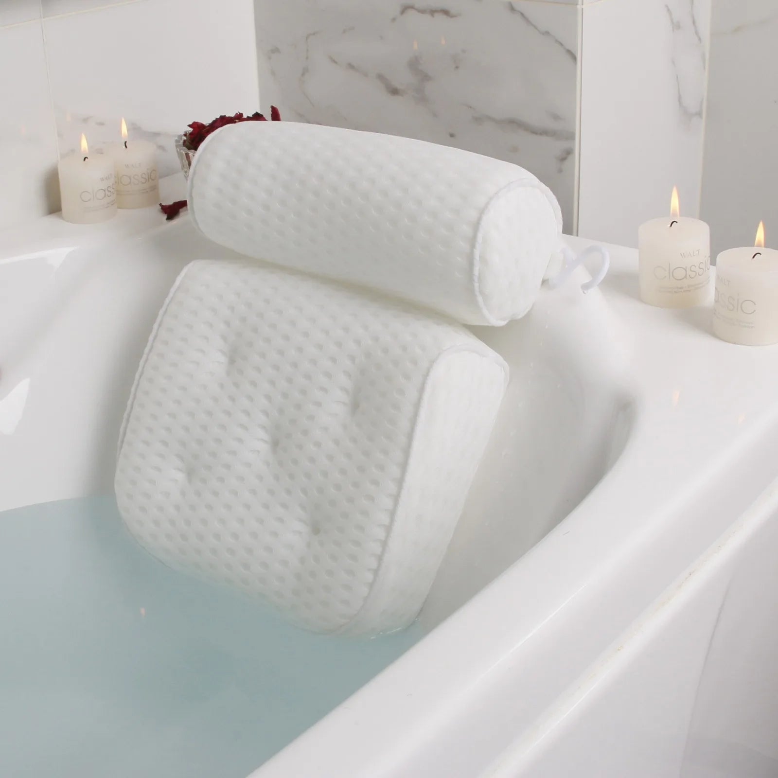 Bath Pillow for Bathtub Support Neck,Head and Back with Non-Slip Suction Cups air mesh Bathtub Pillow