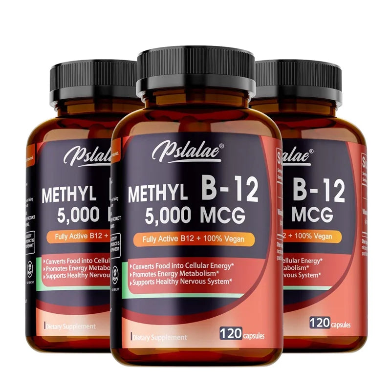 Vitamin B12 - 5000 MCG Supplement -Benefits Brain &amp; Heart Function, Supports Memory, Learning, Helps Boost Natural Energy