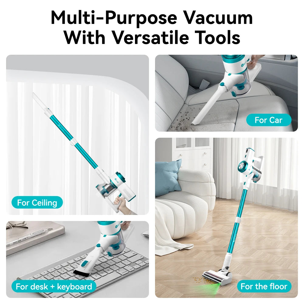 Cordless Handheld Vacuum Cleaner 27Kpa 250W 60Mins Touch Screen Rechargeable Vacuum Cordless for Pet Hair Carpet Hardwood Floor