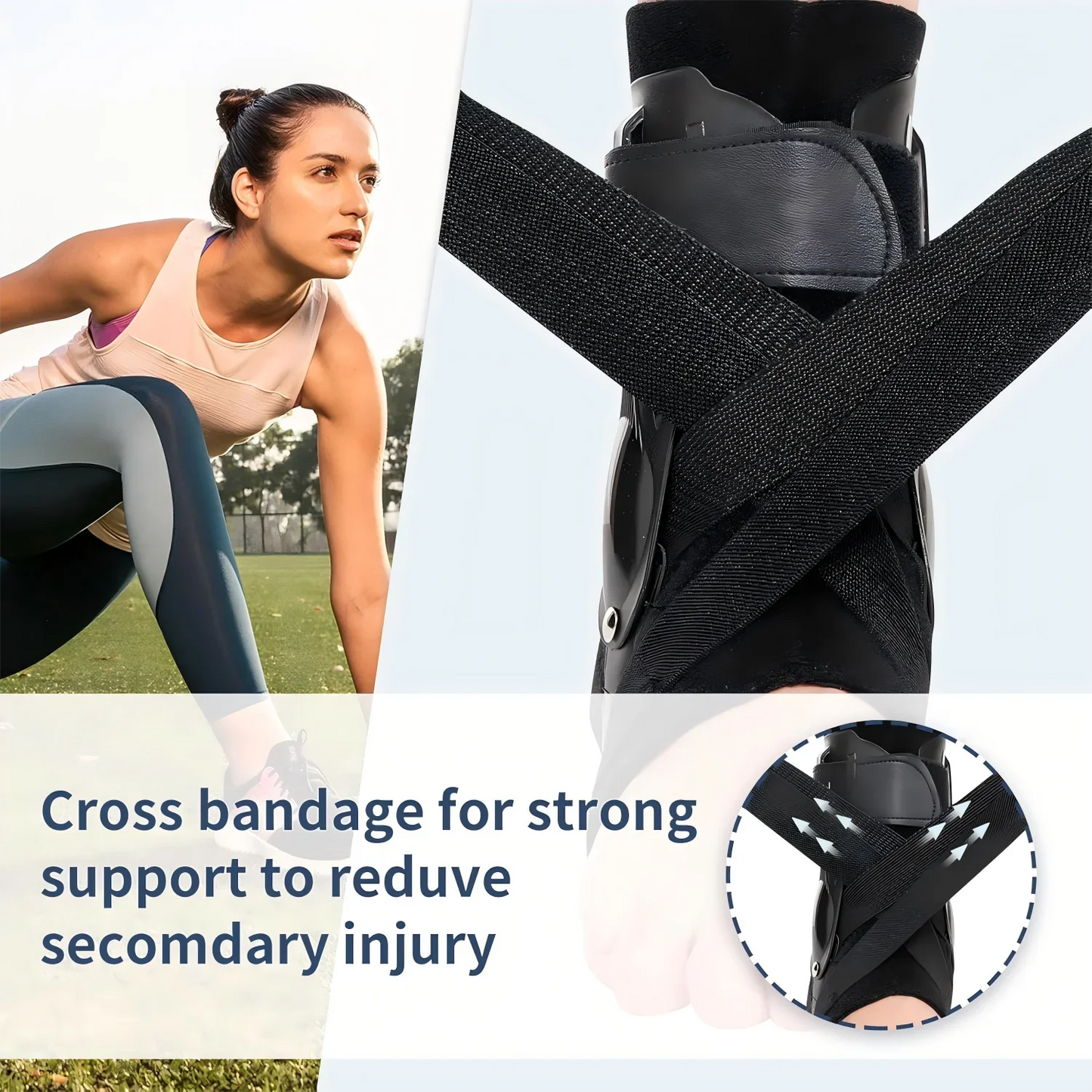 1/2PCS Ankle Brace Support with Side Stabilizers for Sprained Ankle Men Women Ankle Splint Stabilizer Recovery Tendonitis