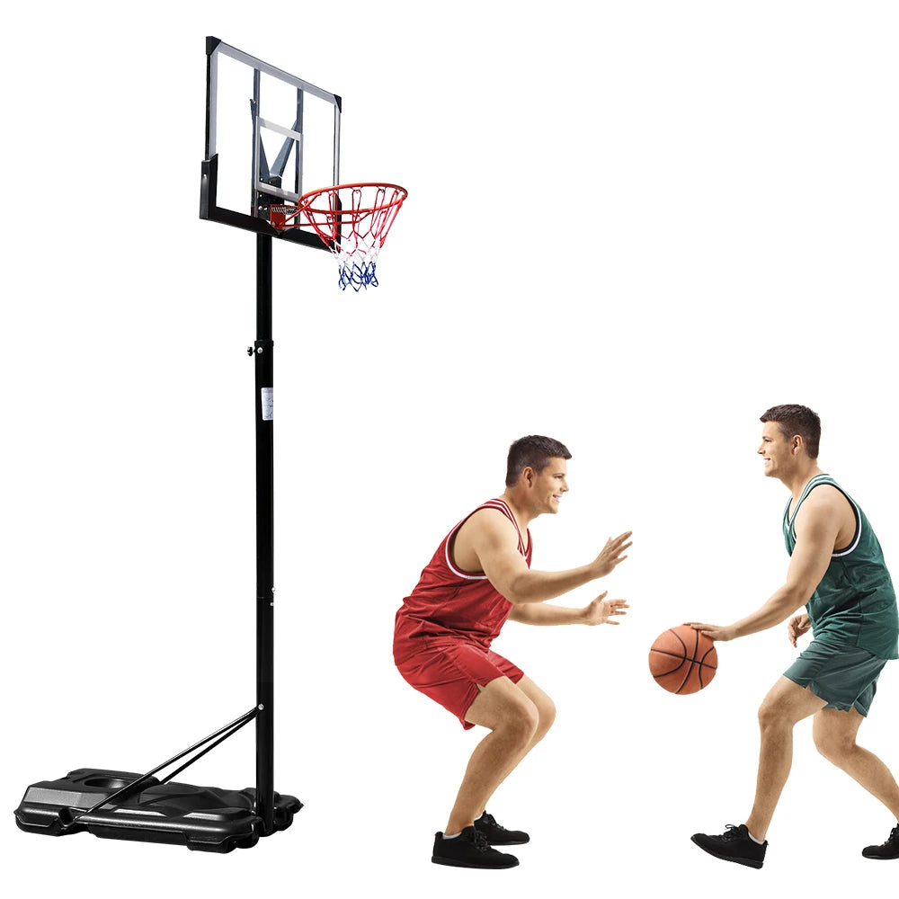 Portable and Removable Adult PC Transparent Backboard Basketball Stand (Basket Height Adjustment 2.45m-3.05m) Maximum 7